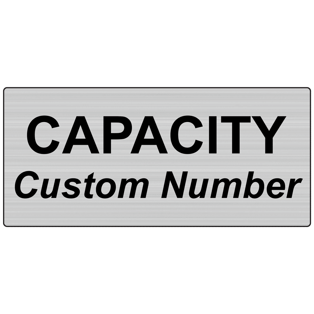 Silver Custom Elevator Capacity Sign EGRE39367Black_on_Silver