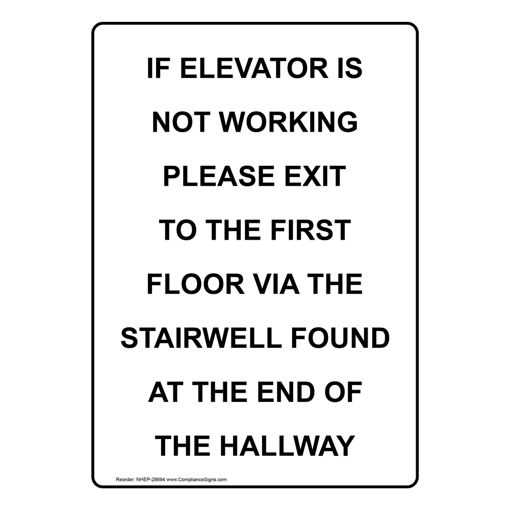 Elevator Machine Room Access Through This Door Sign NHE2748 Elevator