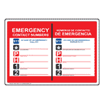Emergency Contact Numbers 911 Bilingual Sign NHB-14095