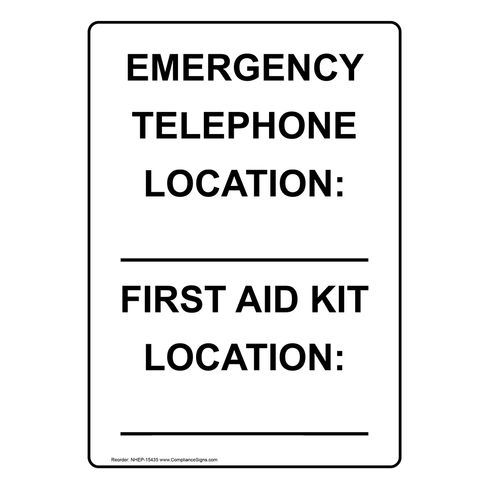 Emergency Contact Numbers 911 Sign NHE14096