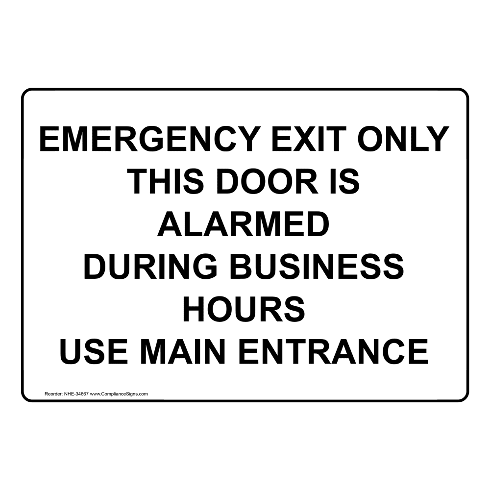 Emergency Exit Do Not Block Sign NHE7420 Exit Emergency / Fire