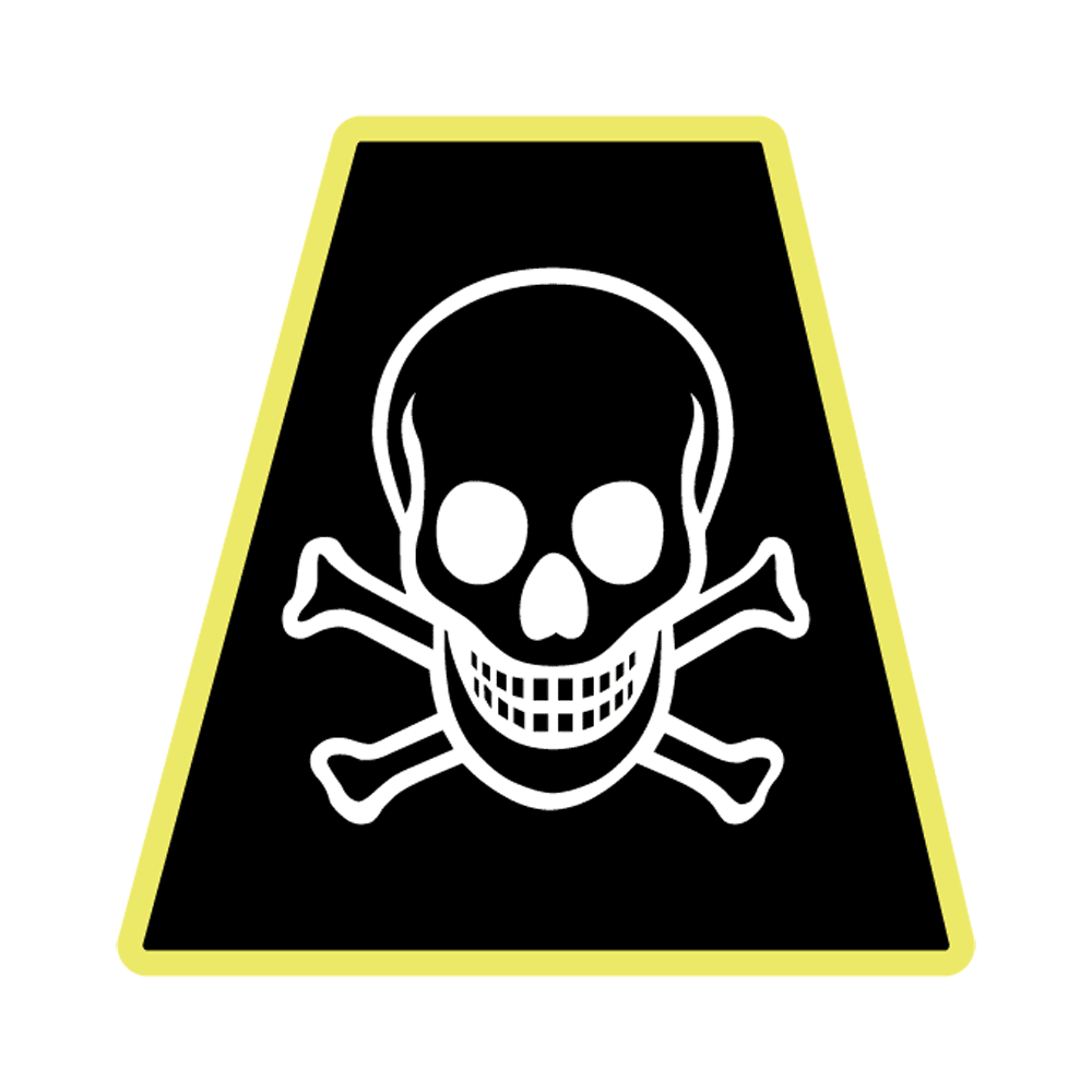 Skull, Crossbones Label EMSE11041Tet Hard Hat / Helmet Labels