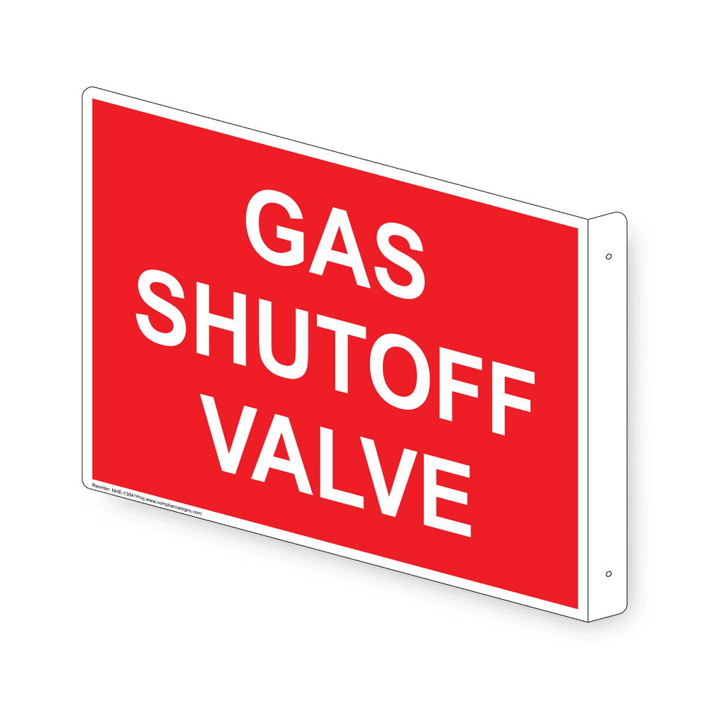 Gas Shutoff Valve Sign NHE13841Proj Emergency Response