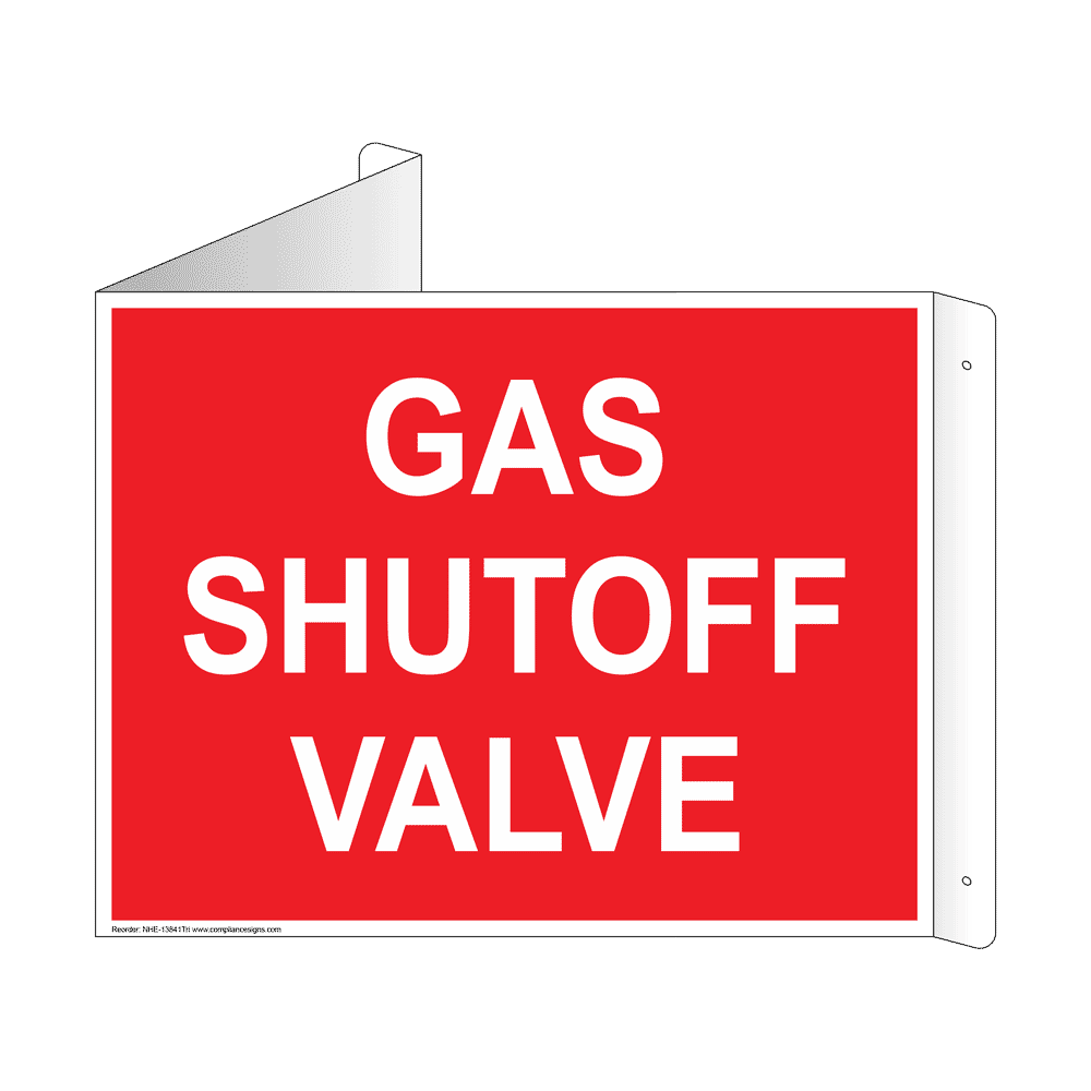 Gas Shutoff Valve Sign NHE13841Tri Emergency Response