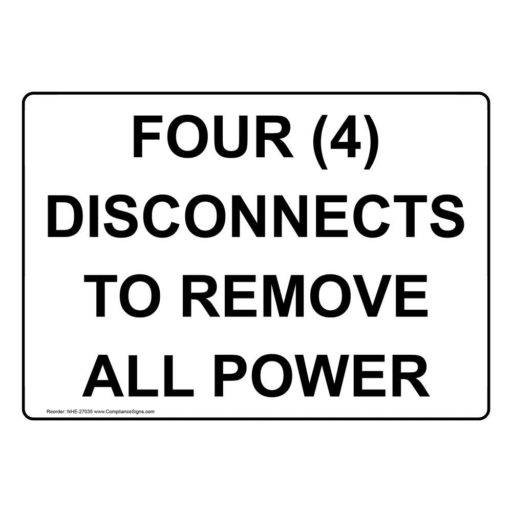 Electrical Main Disconnect Sign NHE-27069