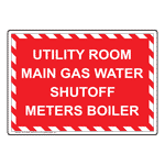Utility Room Main Gas Water Shutoff Meters Sign NHE-33565_RWSTR