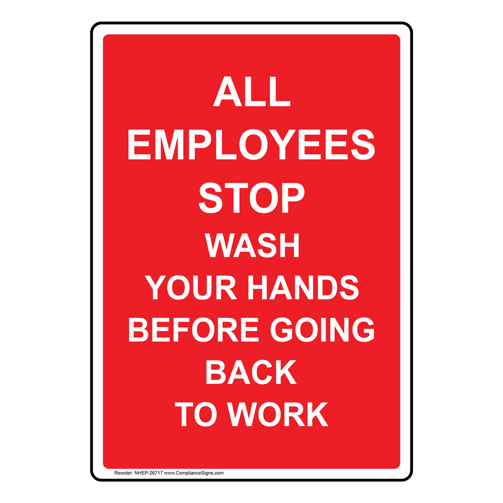 portrait all employees stop wash your hands sign nhep 26717