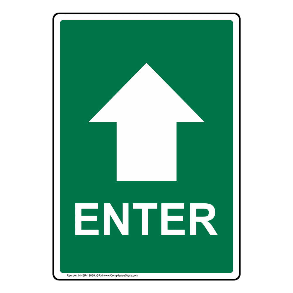 View enter sign with arrow us douglas s middleton