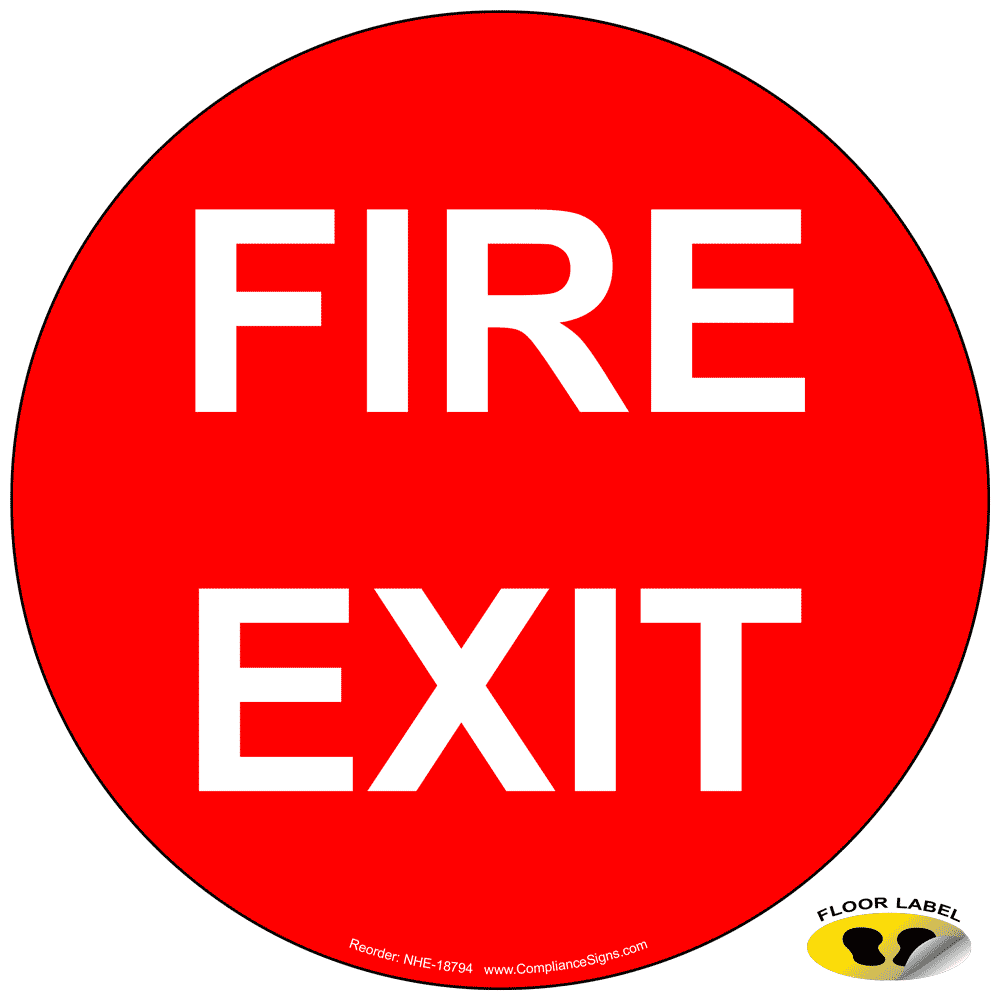 Fire Exit Floor Label NHE18794 Exit Emergency / Fire