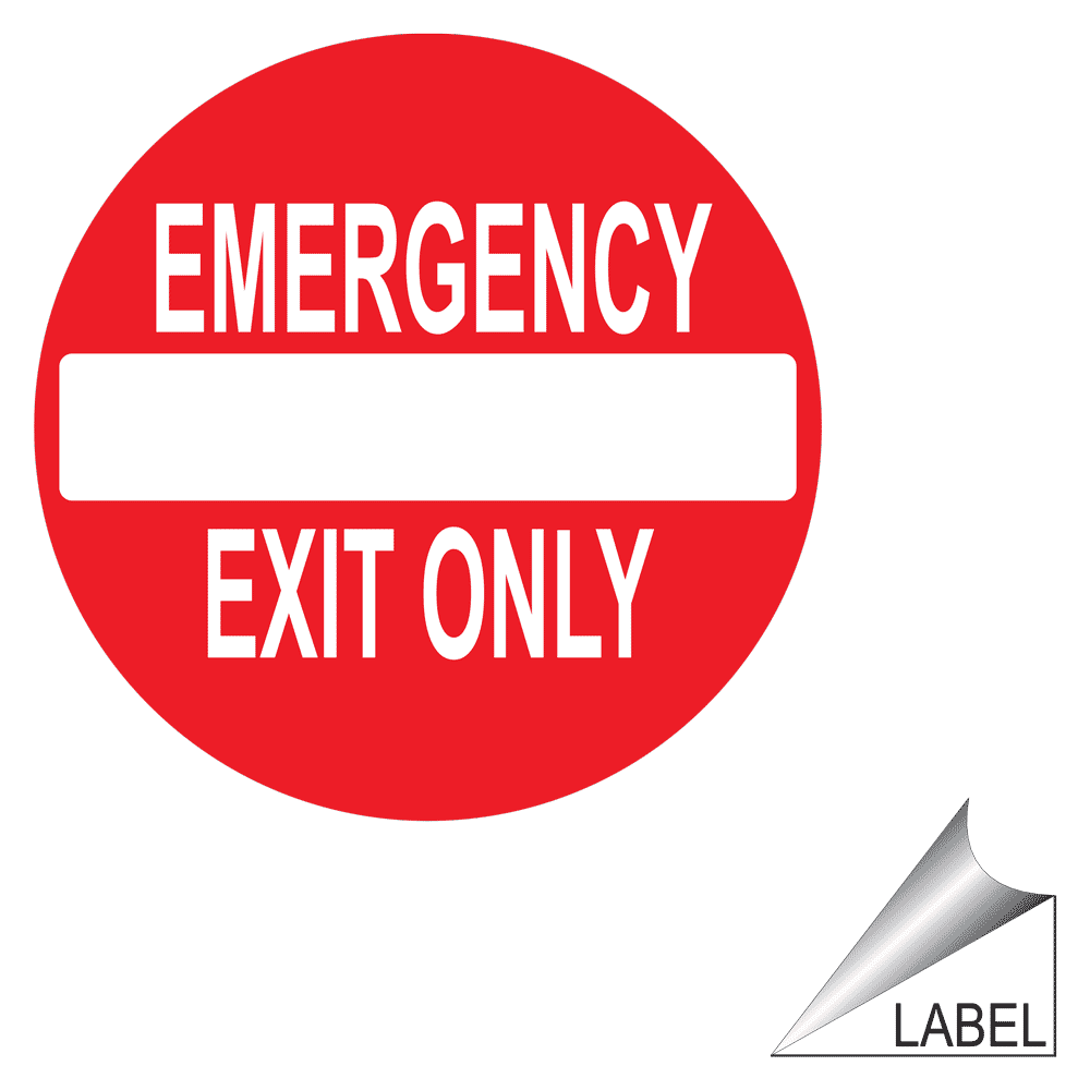 Emergency Exit Only Symbol Circle Sticker Label 2 14 Inch