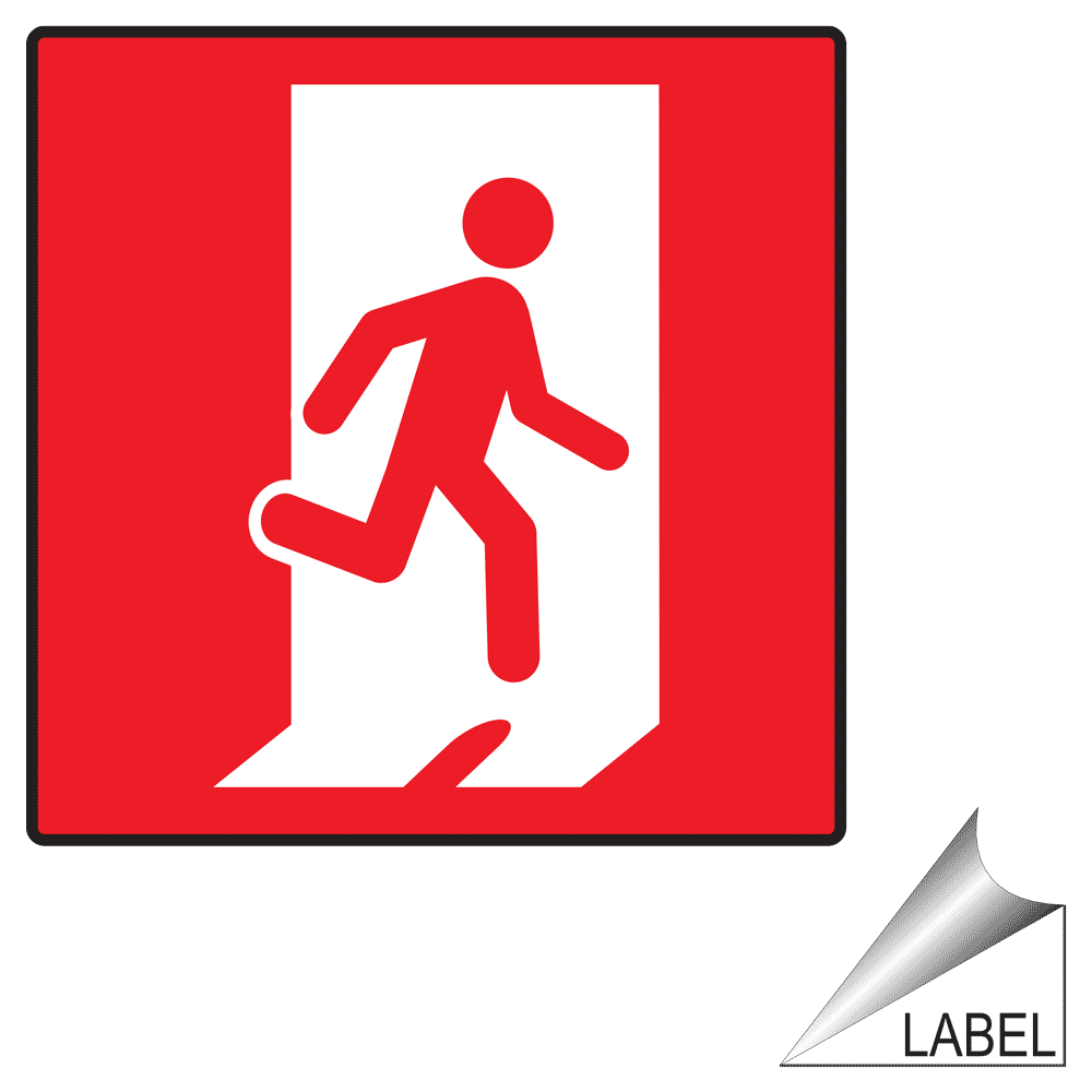 Exit Right Symbol Label LABELSYM137a Exit Emergency / Fire