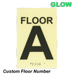 Floor Custom With Braille Sign NHE-18658 Floor / Level Numbers