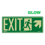 Exit With Up Right Arrow Sign NHE-18674 Exit Emergency / Fire