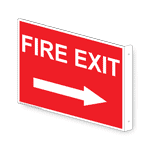 Fire Exit With Inward Arrow Sign NHE-6815Proj Exit Emergency / Fire