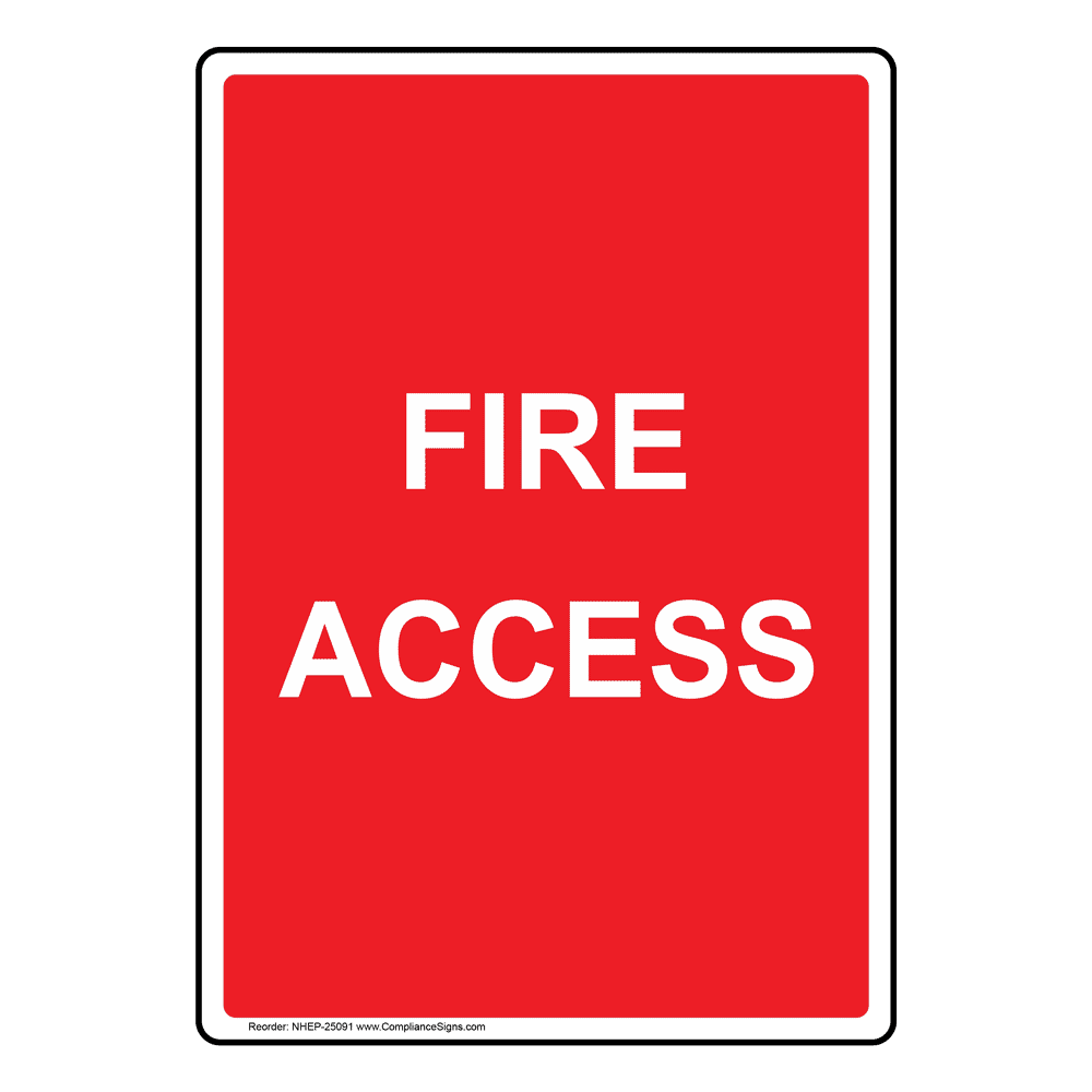 Portrait Fire Access Sign NHEP25091