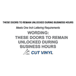 Doors Remain Unlocked During Business Hours Label NHE-19821