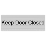 Keep Door Closed Engraved Sign EGRE-380-BLKonSLVR Exit Keep Closed