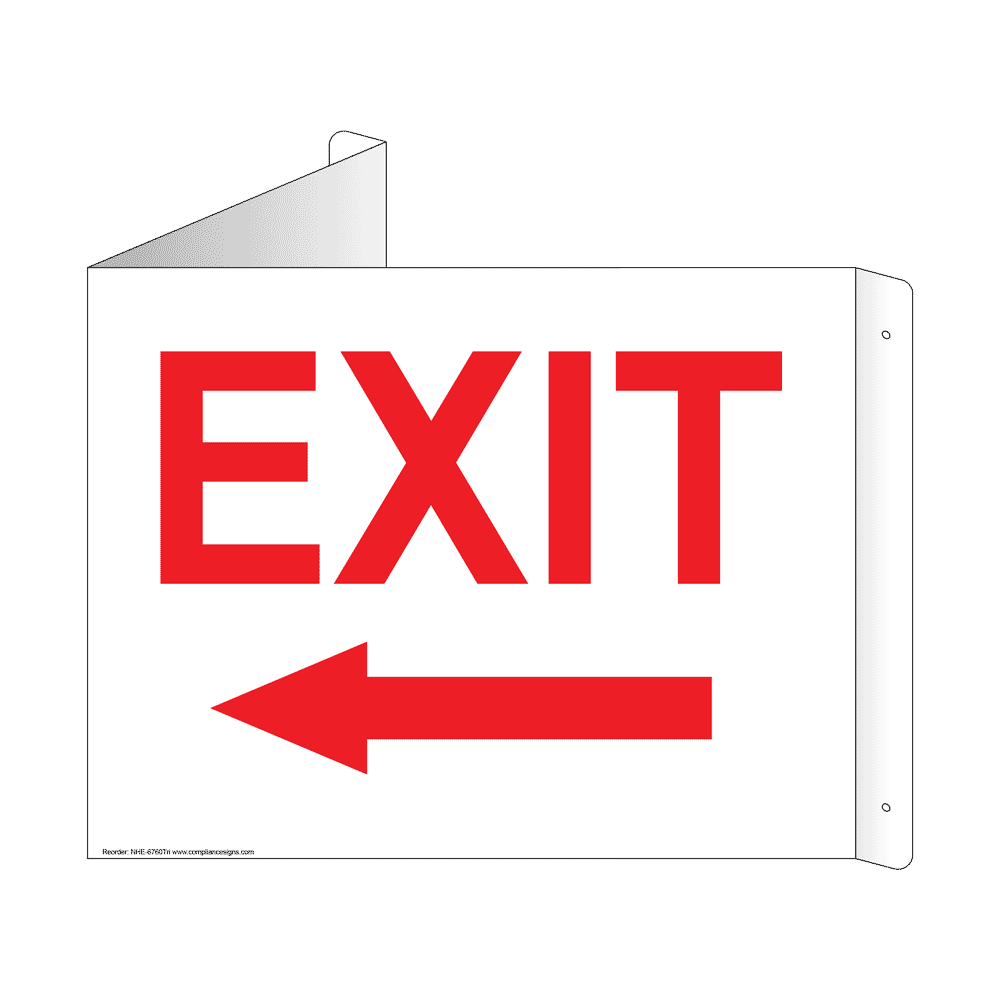 Exit With Outward Arrow Sign NHE6760Tri Enter / Exit