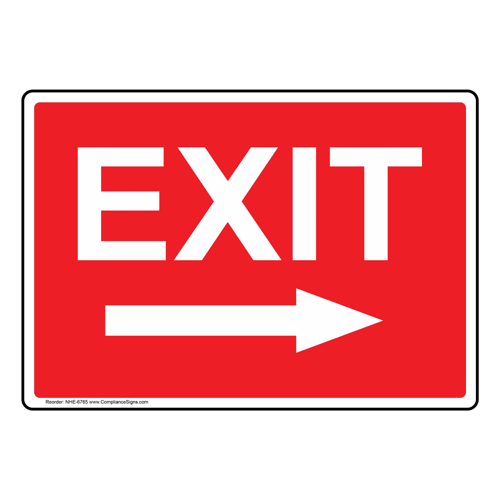 Printable Exit Sign With Arrow Printable World Holiday