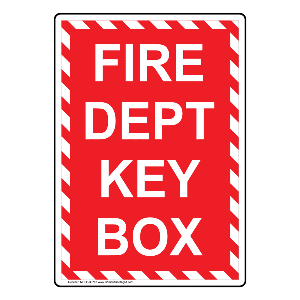 Portrait Fire Dept Key Box Sign NHEP30787