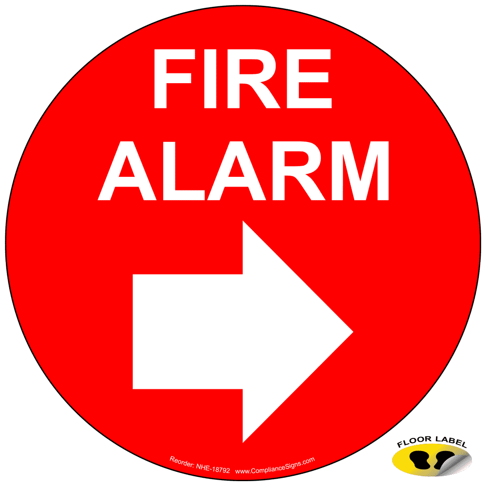 Fire Alarm With Right Arrow Floor Label NHE18792