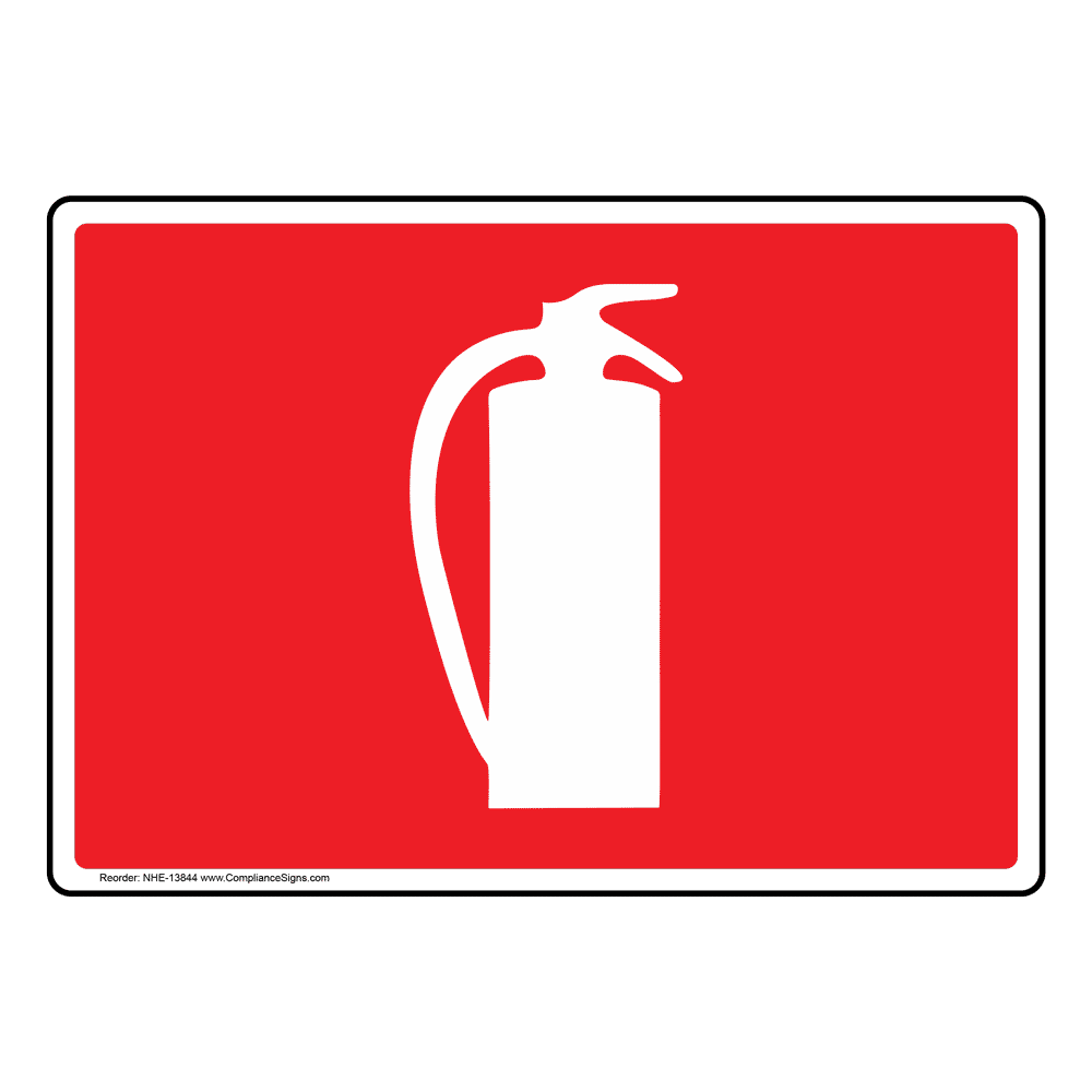 Fire Extinguisher Symbol Sign NHE13844Tri Fire Safety / Equipment