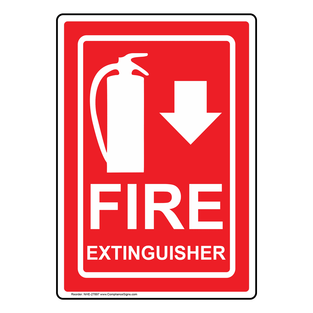 Portrait Fire Extinguisher Sign With Symbol NHE27897