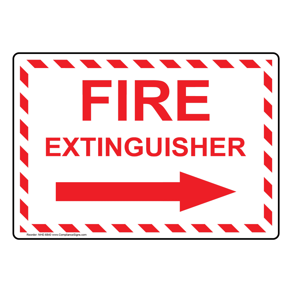 Fire Extinguisher Safety Sign Black Brushed Traffolite 300x100mm