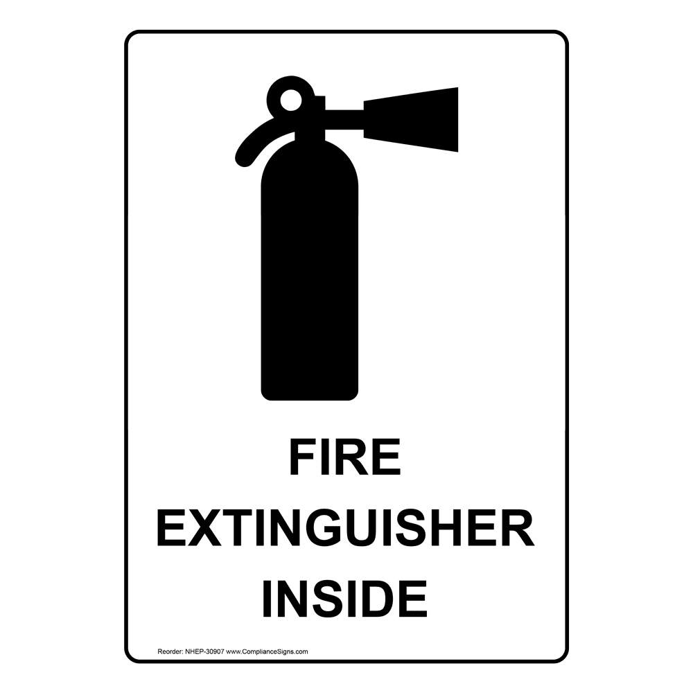 Portrait Fire Extinguisher Inside Sign With Symbol NHEP30907