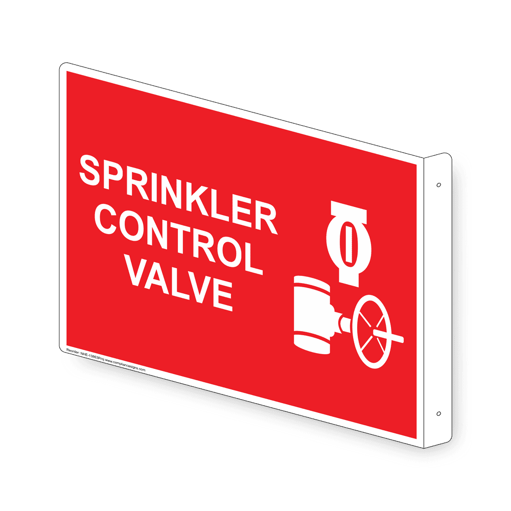 Sprinkler Control Valve Sign With Symbol NHE13863