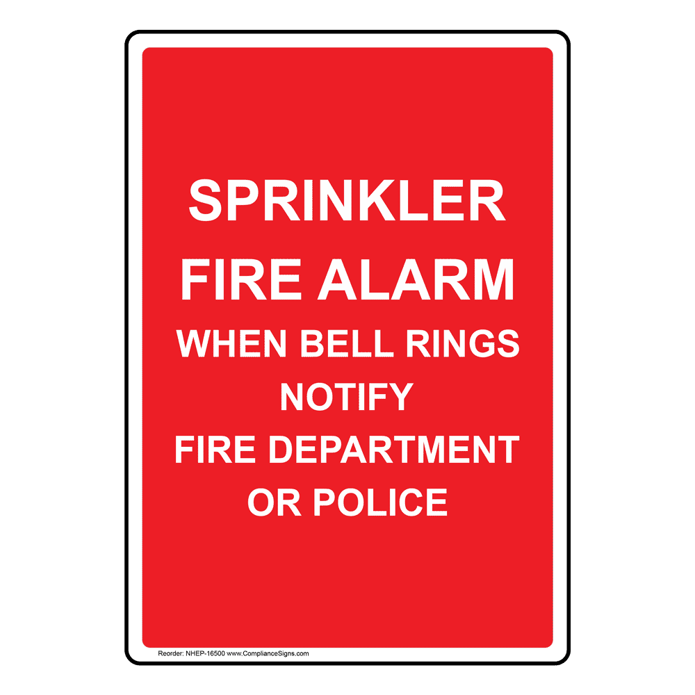 Portrait Sprinkler Fire Alarm When Bell Rings Notify Fire Department