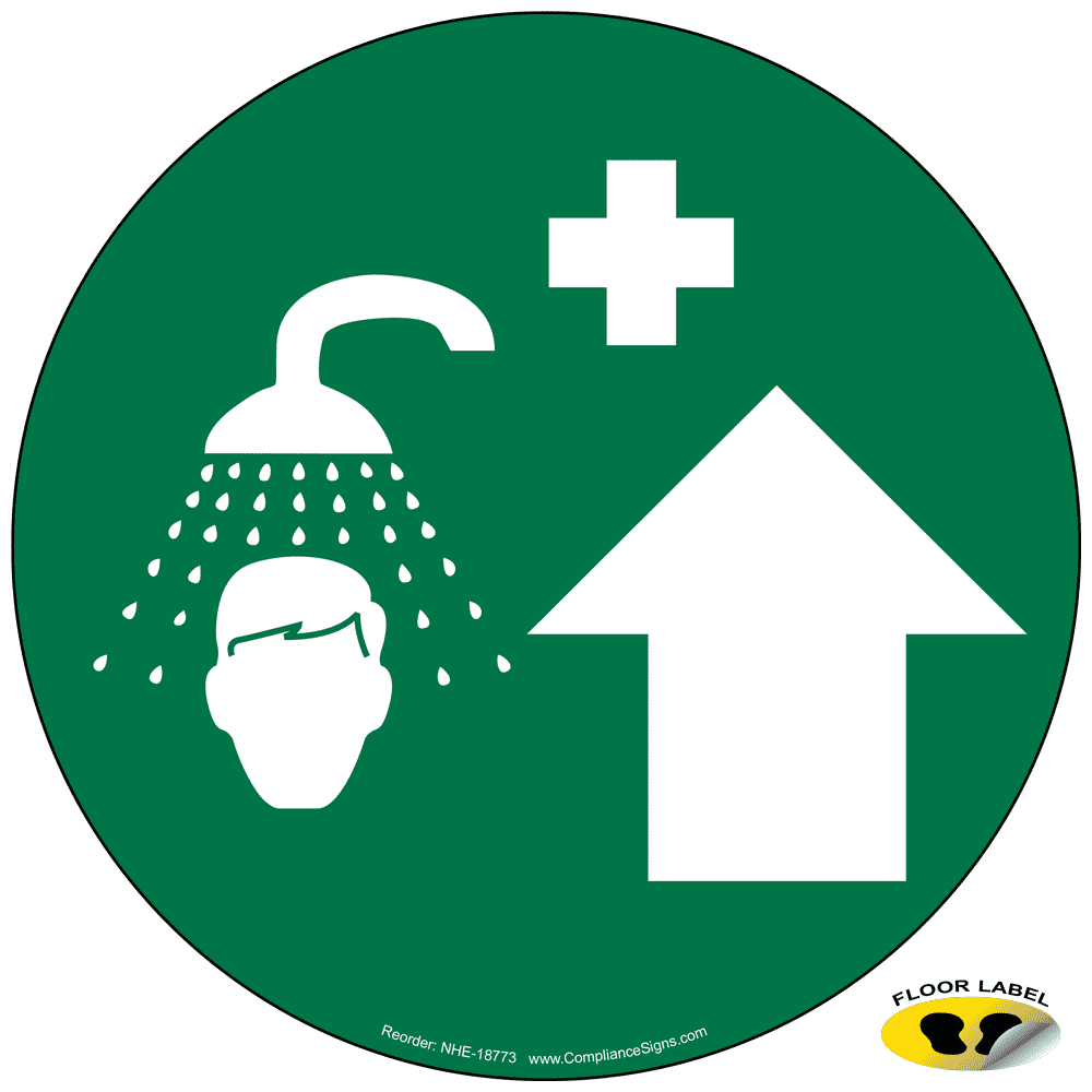 Safety Shower Floor Label NHE-18773