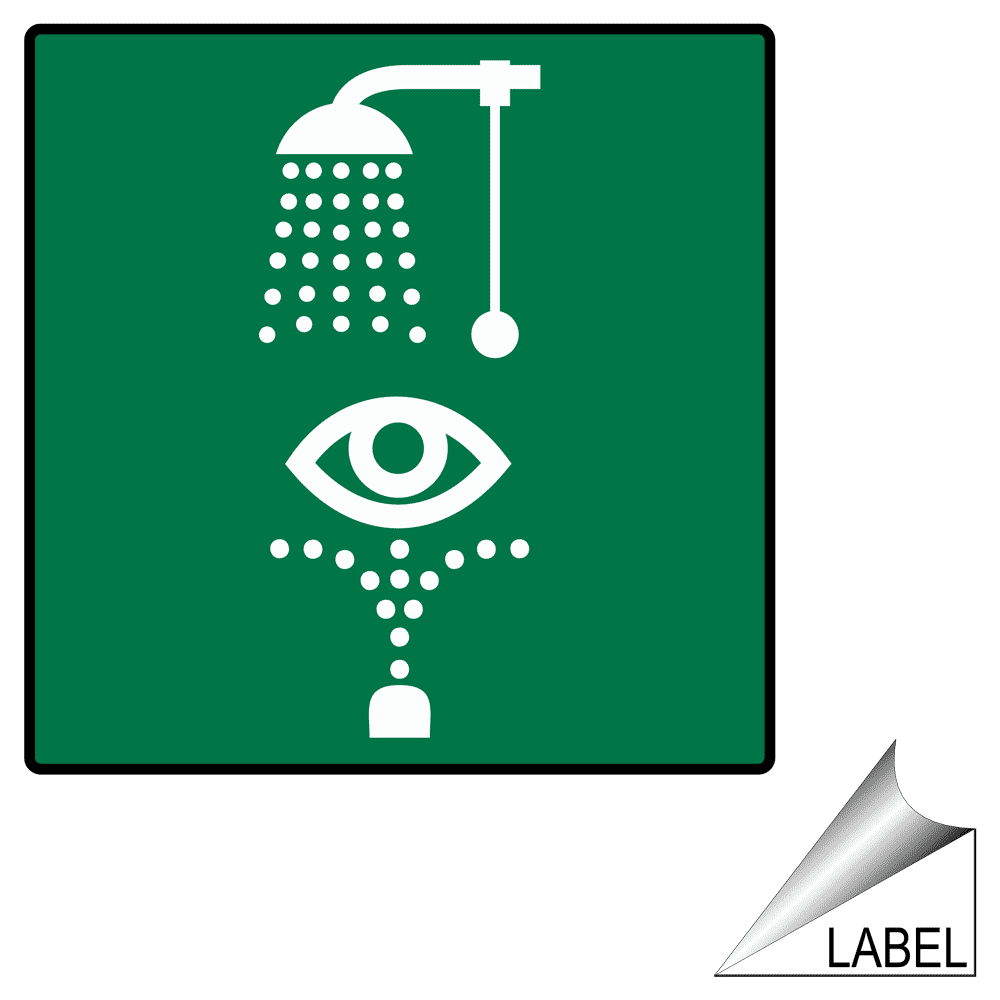 Safety Shower Eye Wash Symbol Label LABELSYM60g Emergency Response