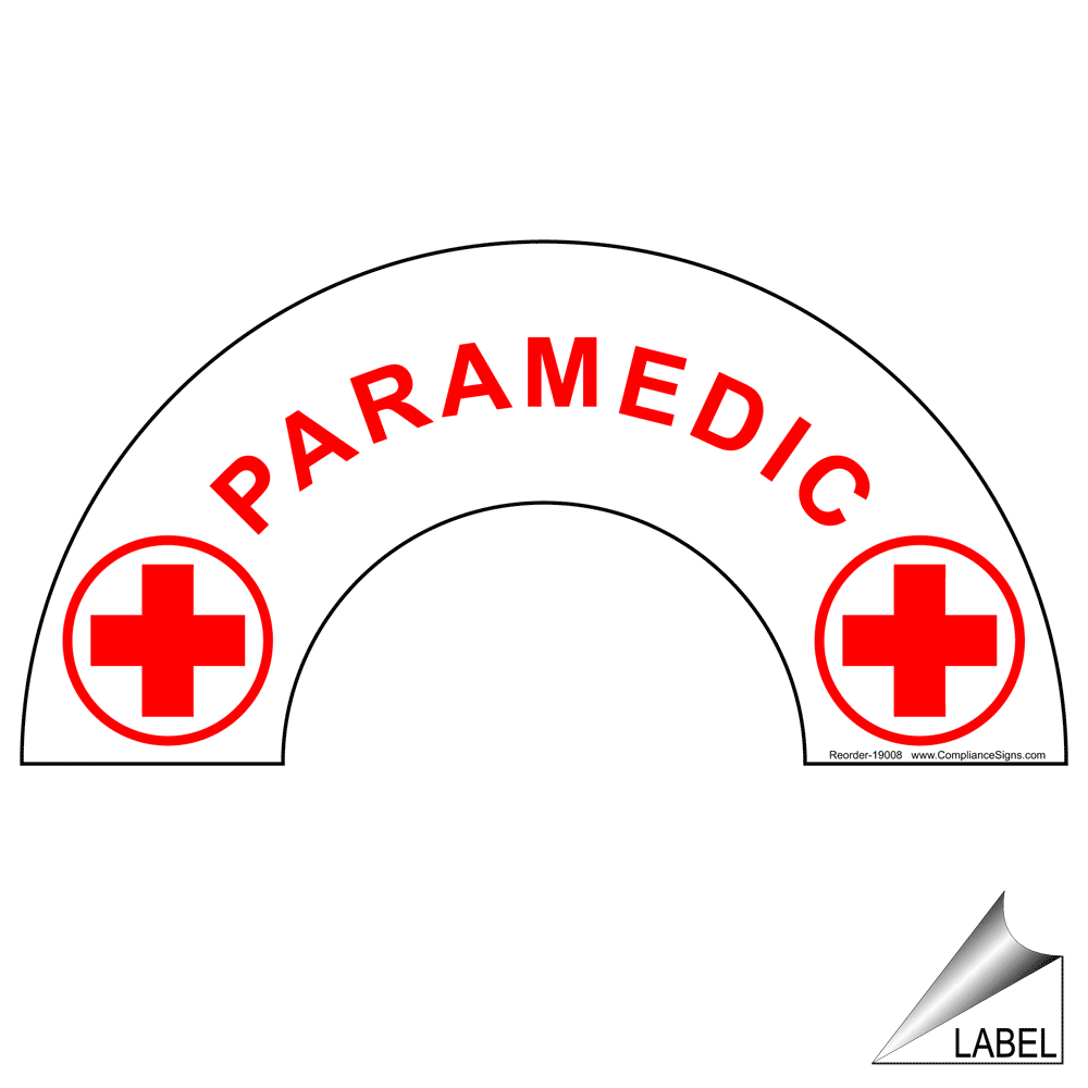 Paramedic Label NHE19008 Hard Hat / Helmet Labels
