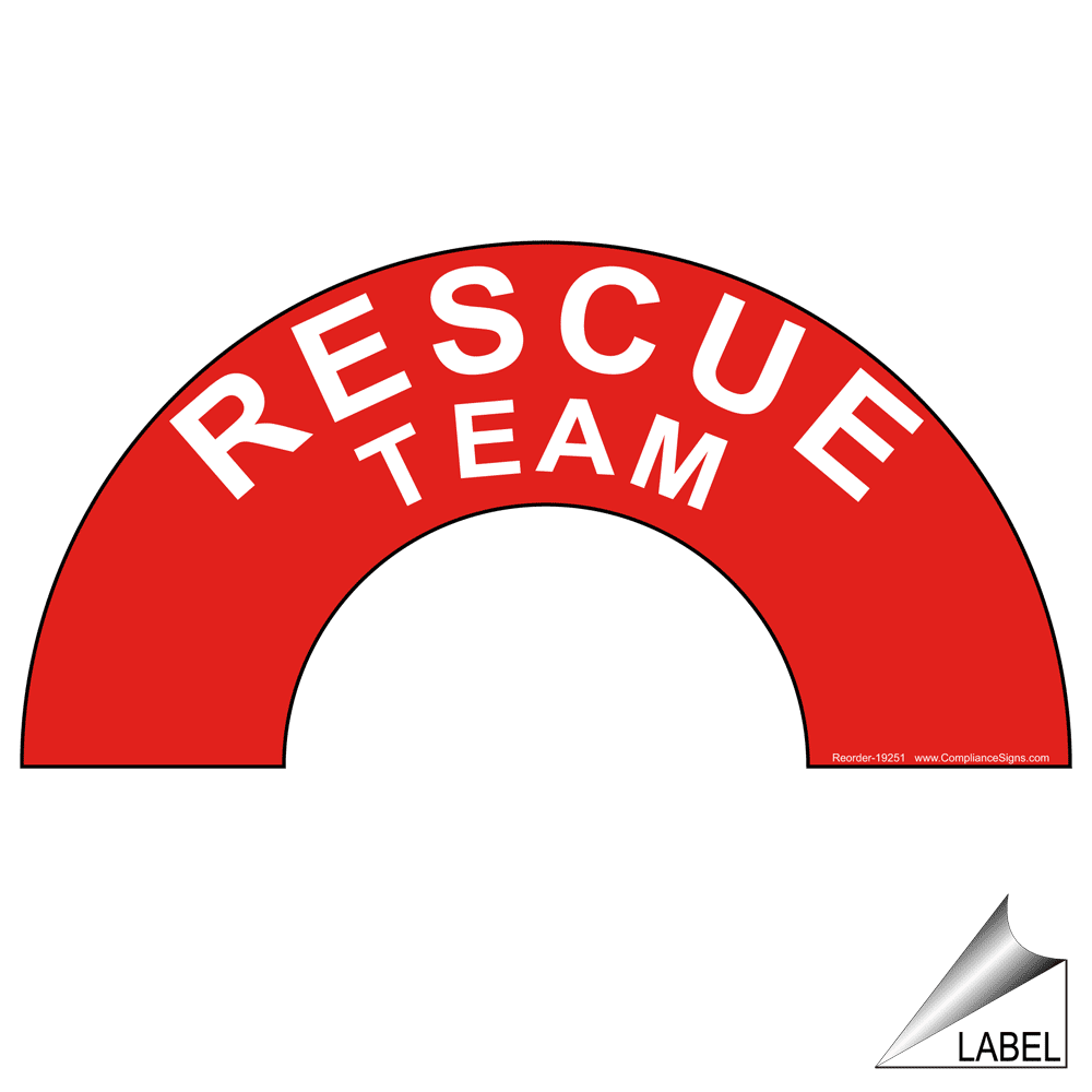 Rescue Team Label NHE19251 Hard Hat / Helmet Labels