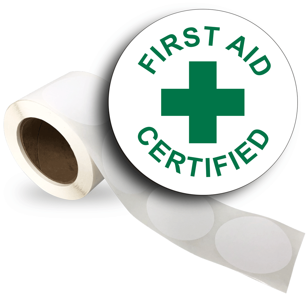 First Aid Certified Roll Label With Symbol LDRE19279