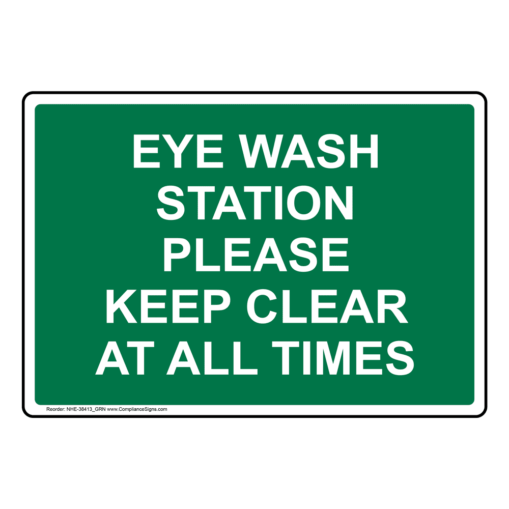 Eye Wash Station Signs Printable Pdf