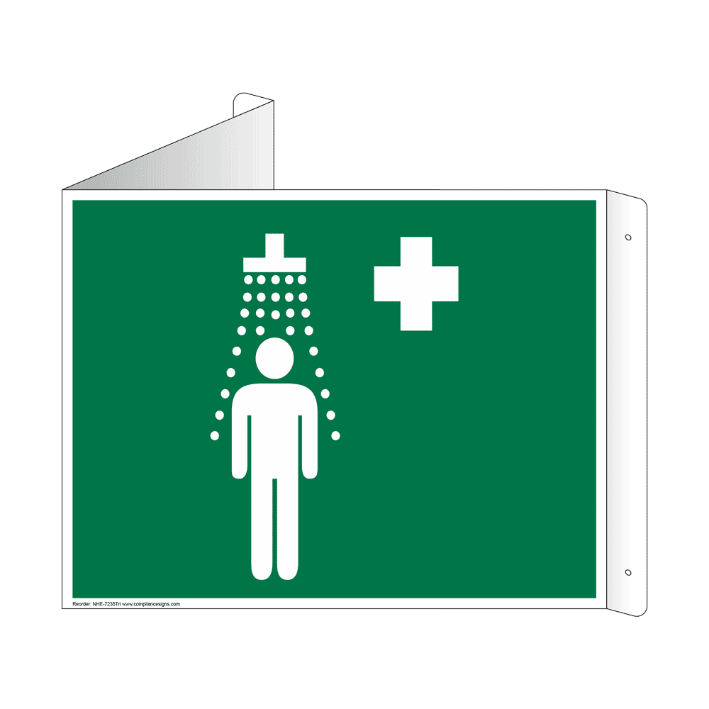 Safety Shower Symbol Sign With Symbol NHE7235Tri Emergency Response