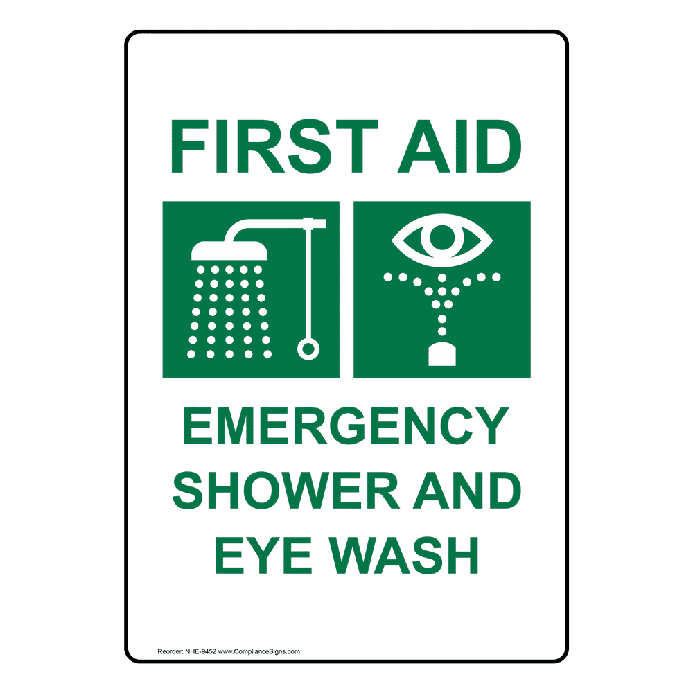 First Aid Emergency Shower And Eye Wash Sign NHE9452 First Aid