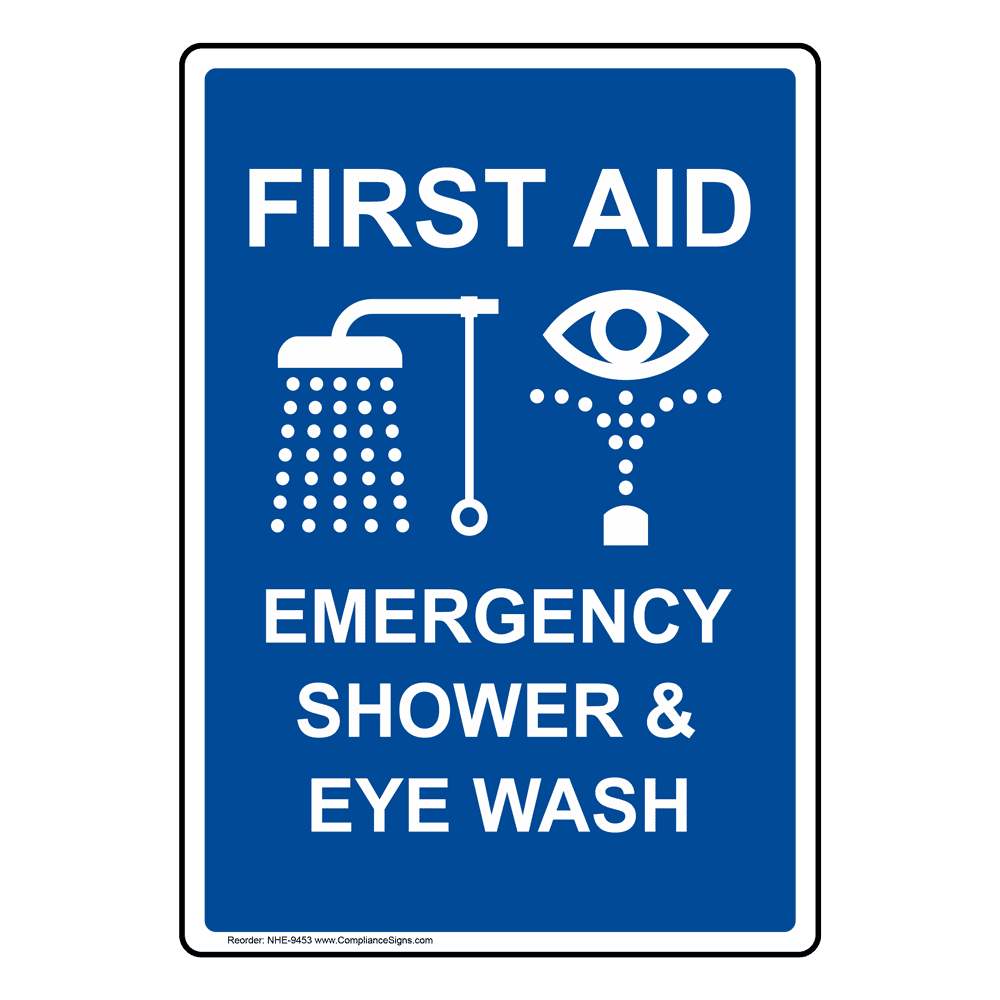 First Aid Emergency And Eye Wash Sign NHE9453 Emergency Response