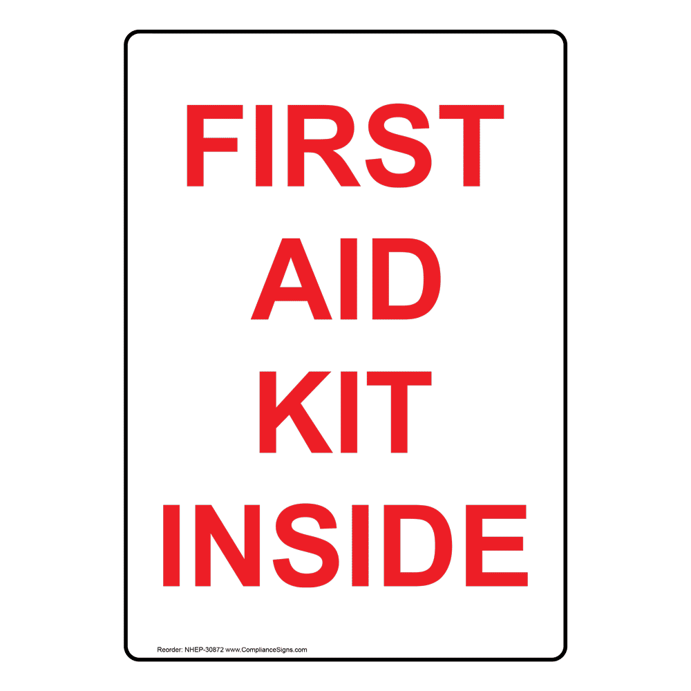 Portrait First Aid Sign With Symbol NHEP30873
