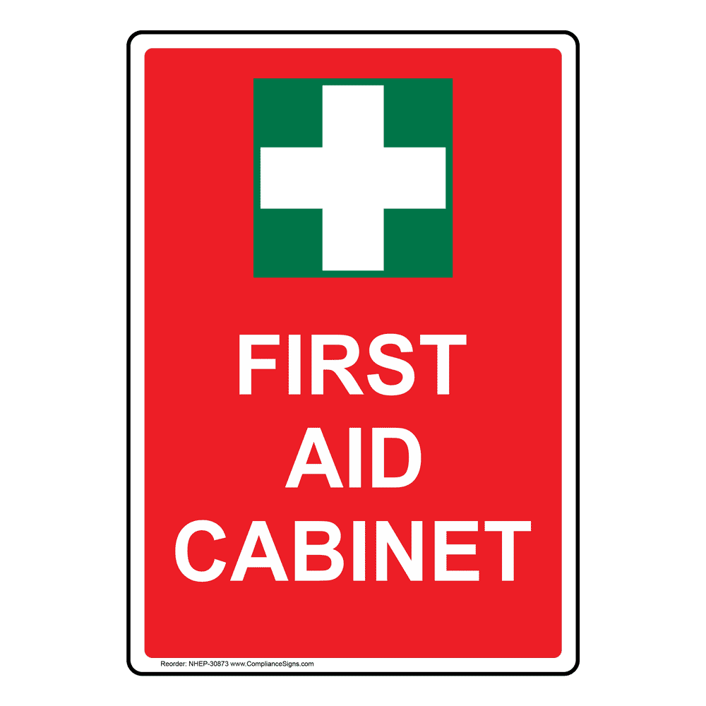 Portrait First Aid Sign With Symbol NHEP30873