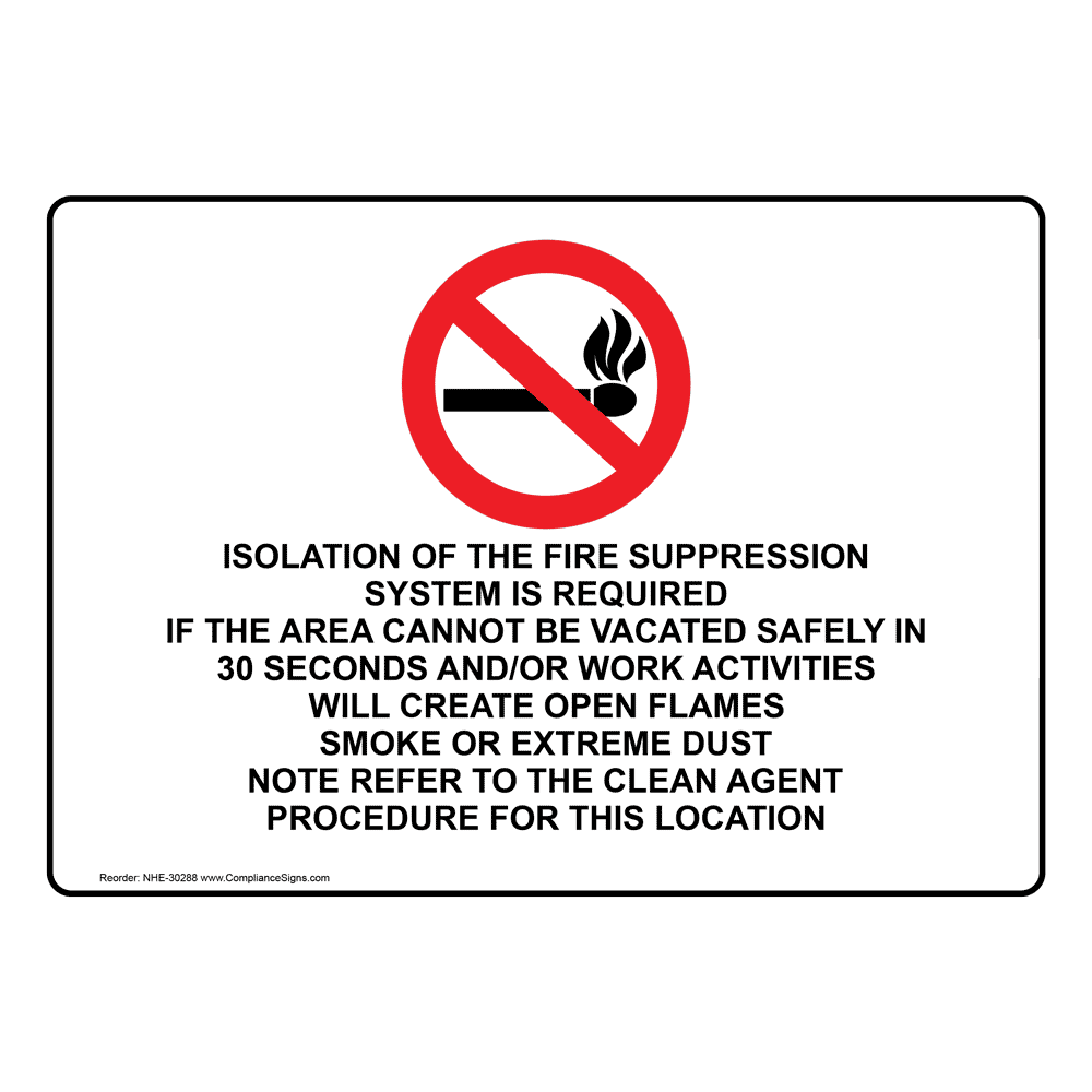 Isolation Of The Fire Suppression Sign With Symbol NHE30288