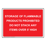 Storage Of Flammable Products Prohibited Sign NHE-33554_RED