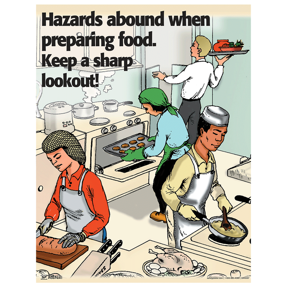 Hazards Abound When Preparing Food Poster CS535387