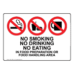 No Smoking Food Preparation Area Sign NHE-15634 Safe Food Handling