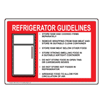 Refrigerator Guidelines With Symbol Sign NHE-15722 Safe Food Handling