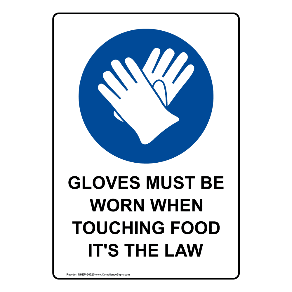 Gloves Must Be Worn When Touching Sign With Symbol NHE36525
