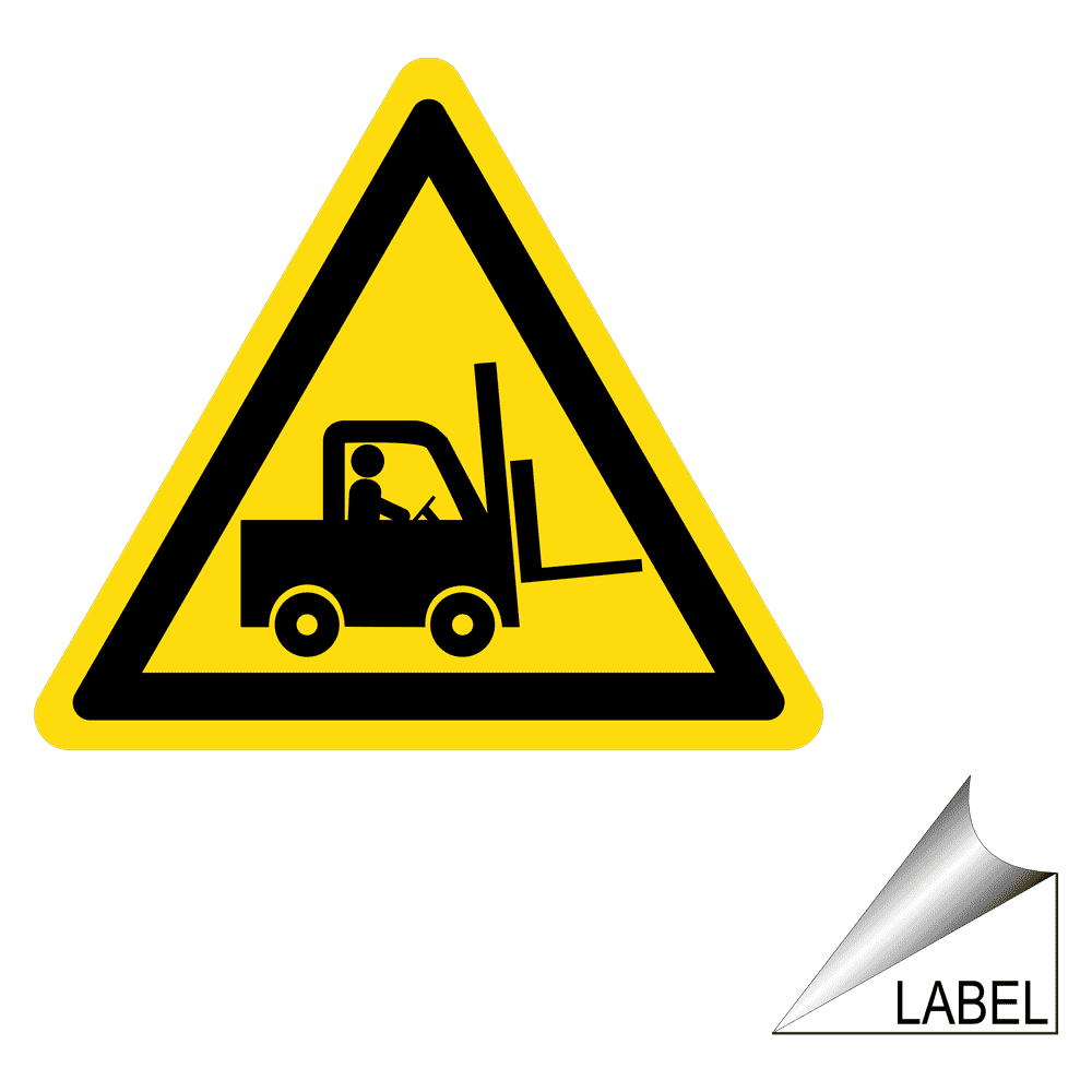 Forklift Symbol Label LABELTRIANGLE63R Machinery