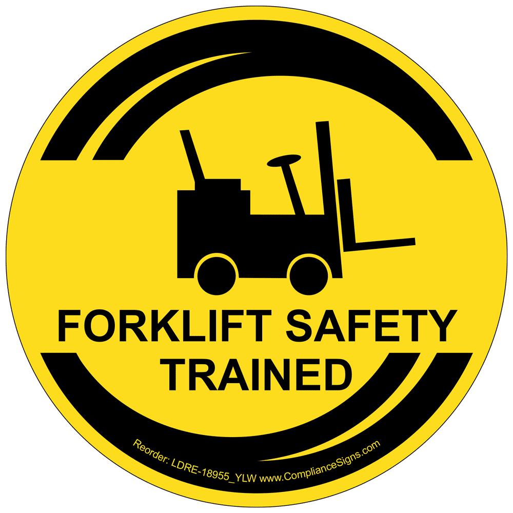 Forklift Safety Trained Roll Label With Symbol LDRE18955_YLW